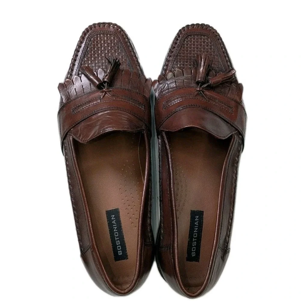 Bostonian Classic Leather Loafer Brown Slip On Men's Size 12M Shoes Flats Dress‎